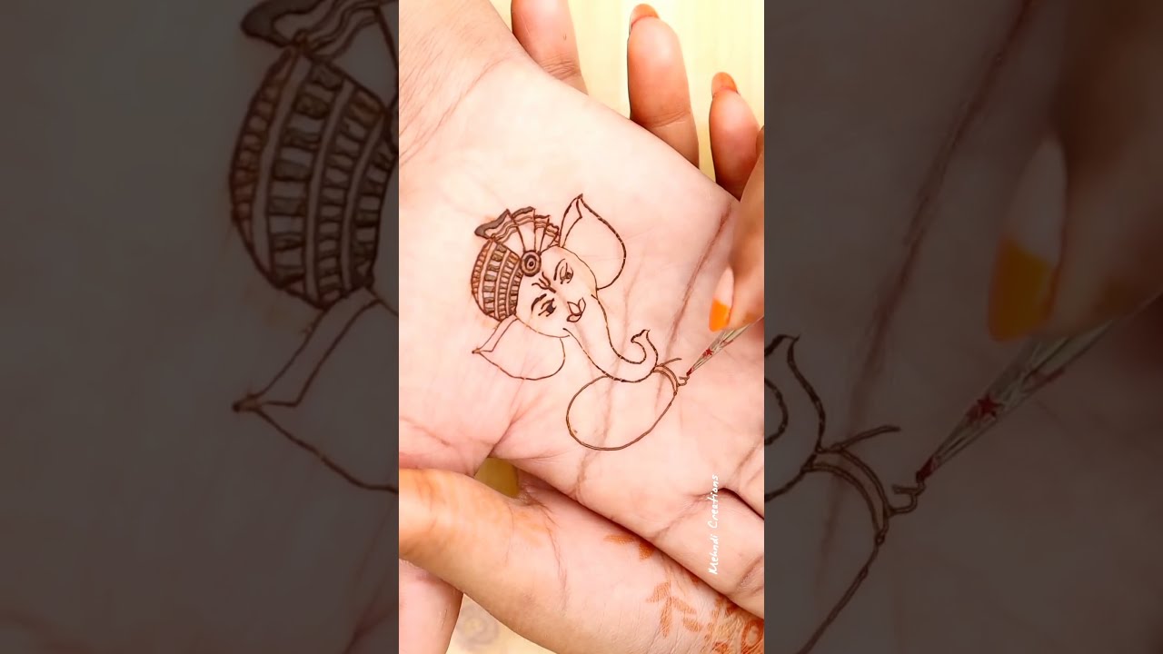 how to draw ganesha in bridal mehndi design tutorial video by mehndi creations