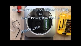起動20秒!!! Mac mini Mid2011 SSD増設&メモリ交換 +α Fusion Driveを組んでみた！ (Memory Upgrade)