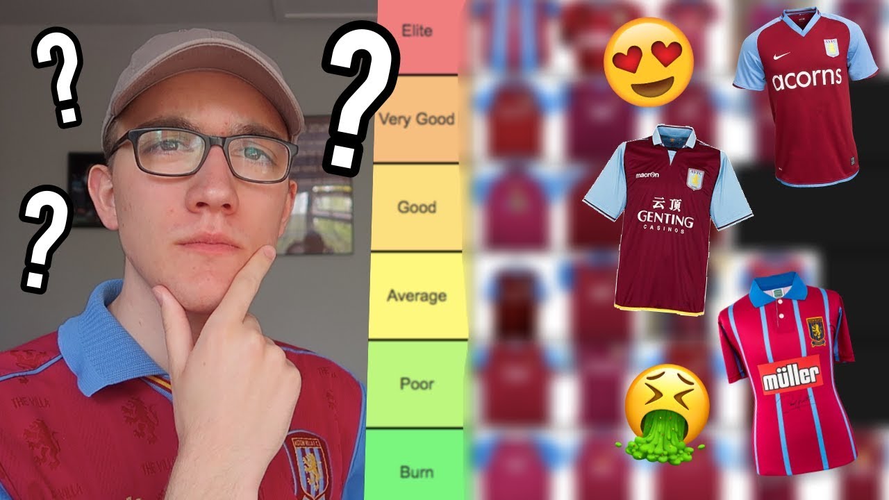 RANKING ASTON VILLA HOME KITS BEST to WORST... (1992-2020)