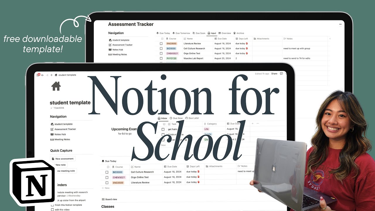How to set up Notion for school | FREE student Notion template! :)