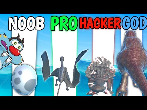 NOOB VS PRO VS HACKER VS GOD | IN JURRASIC DINO RUN 3D GAME WITH OGGY AND JACK GAME FUNNY COMEDY
