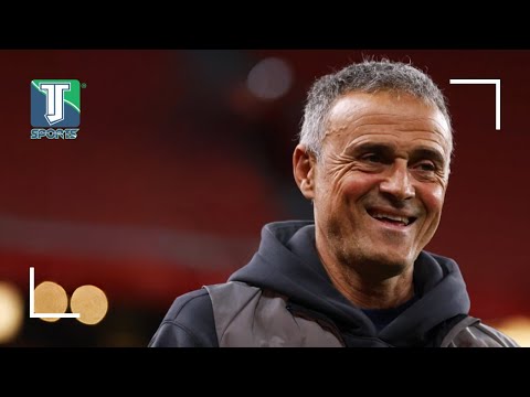 Luis Enrique dirige la séance d'entraînement du PSG à San Mamés en préparation de leur match