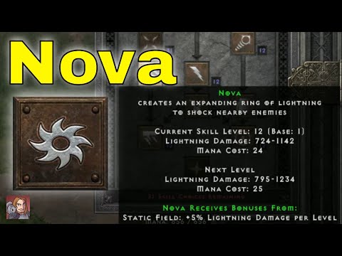 D2R Skills & Abilities - Nova, Lightning Tree (Sorceress)