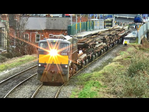 Irish Class 071 088 & Engineering Train with Materials in Drumcondra, Dublin - 25 January 2024