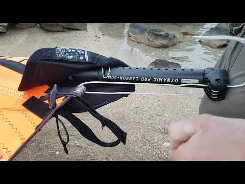 how to put downhoul rope on windsurfing sail without crossing