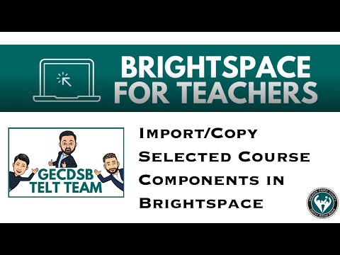 Importing Copying Selected Components In Brightspace