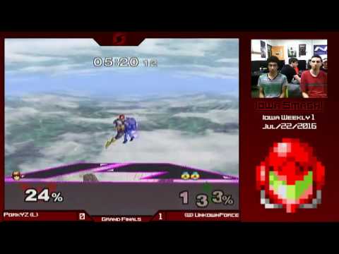 PorkYZ (Falcon) vs Unknown Force (Sheik) - SSBM - Grand Finals - 0722160691