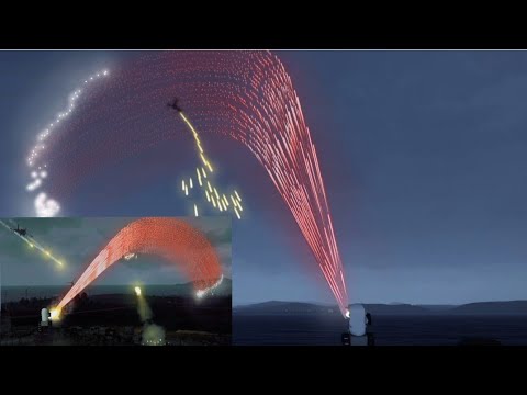 MiG-29 and Attack Helicopter shot down by C-Ram and AA Missile - Military Simulation