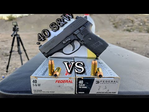 .40 S\u0026W |Federal Hi-Shok VS Federal HST| (155gr) Ballistics Gel Test