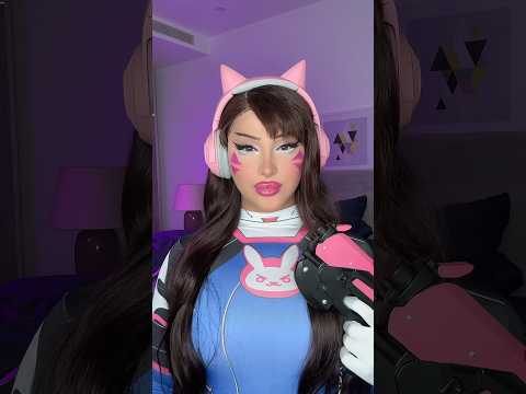 Let’s try a DVA cosplay ( from Overwatch ) #transandproud #dvacosplay #halloweenmakeuplook