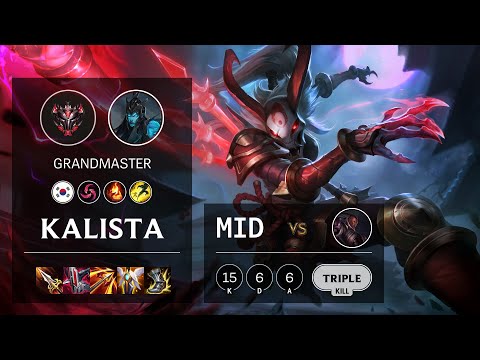 Kalista Mid vs Lucian - KR Grandmaster Patch 11.6