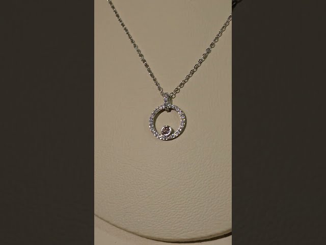 سلسال سوارفسكي دائري فضي مرصع بأحجار