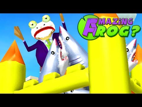 CAN JOKE FROG SURVIVE THE SHARK BOUNCE HOUSE? - Amazing Frog - Part 153 | Pungence