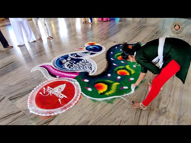 Beautiful peacock rangoli design by rajashri junnarkar bhagawat