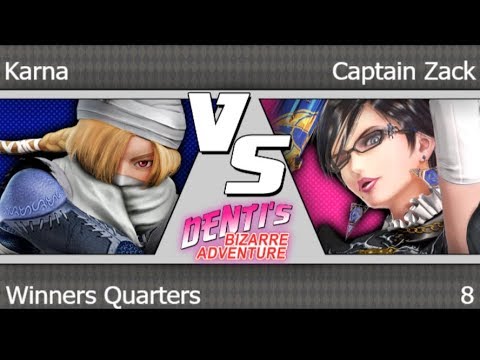 DBA 8 - GGEA | Karna (Sheik) vs P1 | Captain Zack (Bayonetta) Winners Quarters - Smash 4