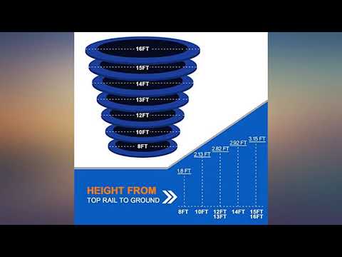 Exacme Round Trampoline with Green Basketball Hoop and Outer Enclosure Ladder, High review