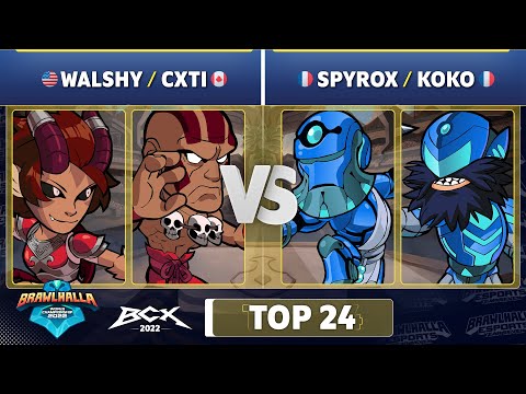 Walshy & cxti vs. Spyrox & Koko - Top 24 - Brawlhalla World Championship 2022