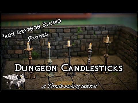 Dungeon Candlesticks (D&D  fantasy tabletop terrain iron gryphon studio)