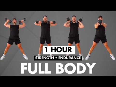 1 Hour Full Body Dumbbell Workout | Strength Training at Home