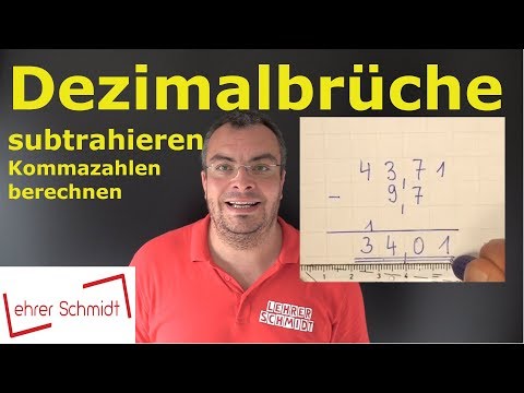 Subtracting decimals | Subtracting decimal numbers - simply explained | Lehrerschmidt