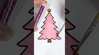 Pink Christmas Tree 💖🎄✨ #glitter #glitterart #colorfulcreativekids #pi