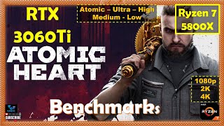 Atomic Heart RTX 3060Ti - 1080p - All Settings - DLSS On - 2K - 4K - Performance Benchmarks