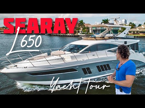 Charter Tour of the 2017 SEARAY L650 flybridge // $2,000,000 Sea Ray L650 Yacht tour