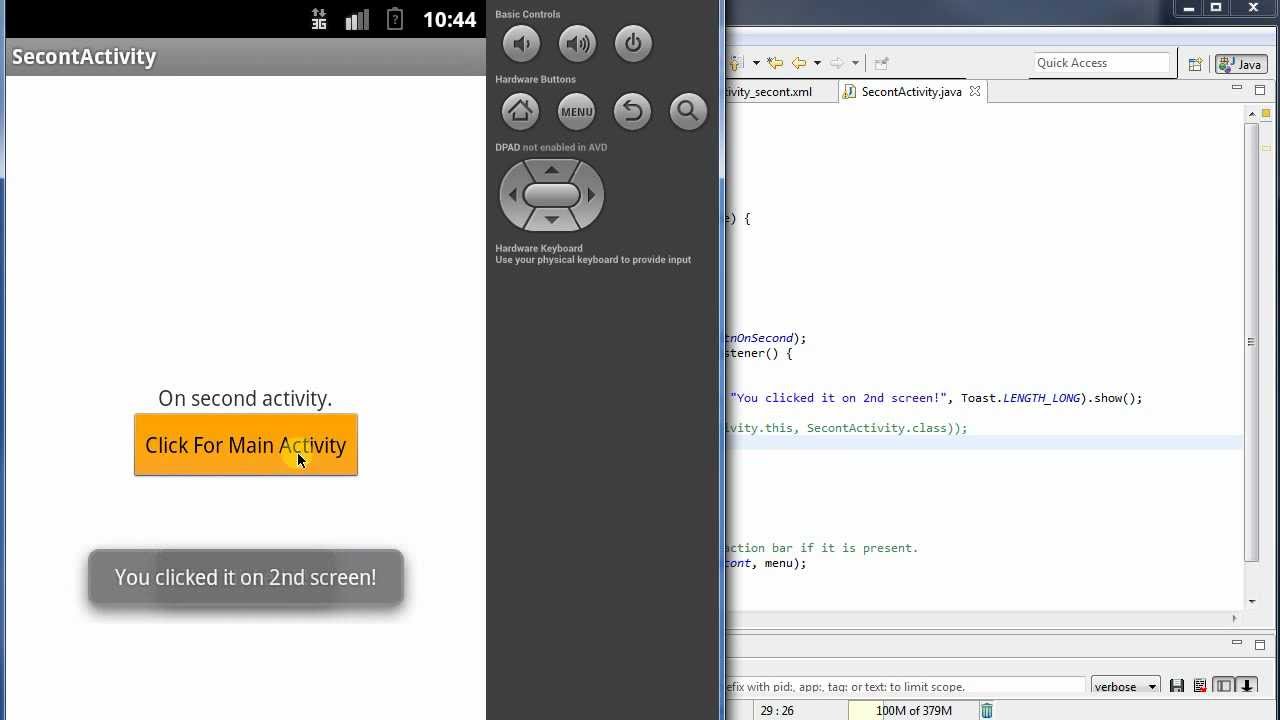 Switching Activities: Android Programming