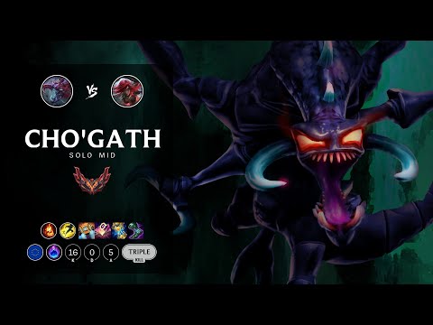 Cho'Gath Mid vs Katarina - EUW Grandmaster Patch 12.7