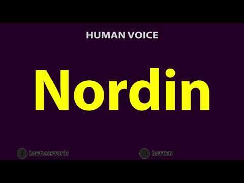 How To Pronounce Nordin