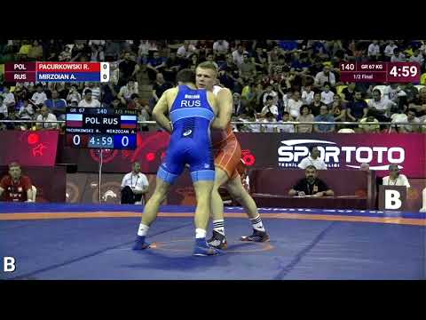 1/2 GR - 67 kg: R. PACURKOWSKI (POL) v. A. MIRZOIAN (RUS)