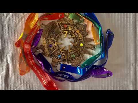 The 7 wonders medals from Spacebib: A Race Platform for Online Races & Challenges