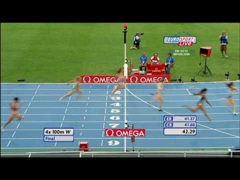 Women's 4 x 100m Relay European Athletics Championships 2010 Ukraine