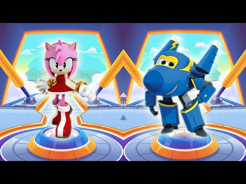 SONIC FORCES Vs SUPER WINGS JETT RUN - AMY Vs JEROME - HD 1080p