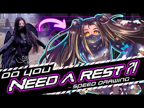 Drawing Cyber Angel Luna【Speed Painting】🖤 Toxic Art Love