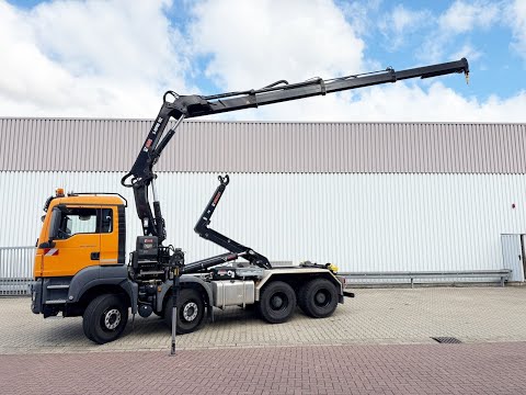 MAN TGS 35.500 8x4 BB mit Kran Hiab X-HiPro 162 E-3, absetzbar, Funk