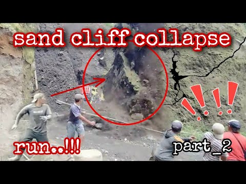 massive sand cliff collapse‼️mining sand the most dangerous jobs
