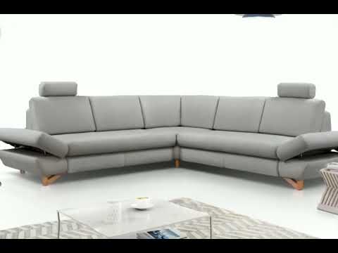 Right hand L shaped upholstered corner sofa bed with storage AVESTA