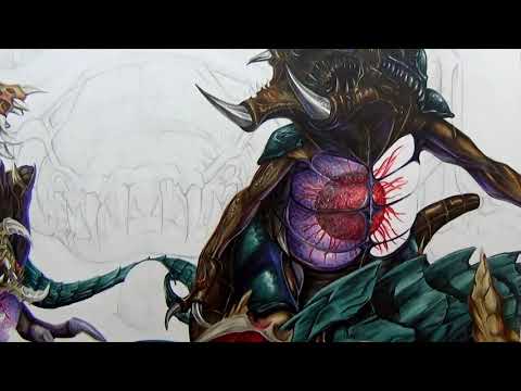 Time Lapse Drawing: The Metroid Evolution from 'Metroid: Samus Returns'