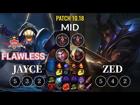 APK Flawless Jayce vs Zed Mid - KR Patch 10.18