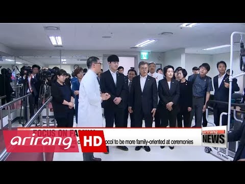 President Moon visits veterans hospital to thank patients