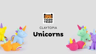 Tiger Tribe Claytopia - plastelina (16 barev), dekorace a scenérie - Svět jednorožců