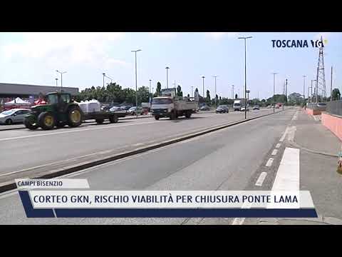 2021-07-23 CAMPI BISENZIO - CORTEO GKN, RISCHIO VIABILITÀ PER CHIUSURA PONTE LAMA