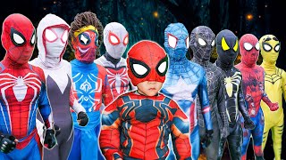 thumb for What If 10 SPIDER-MAN In 1 HOUSE ??? || Hey All SuperHero , Go To Trainning Nerf Gun !!