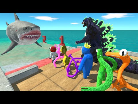 Beat All Aquatics | Rainbow Friends VS Super Godzilla - Animal Revolt Battle Simulator