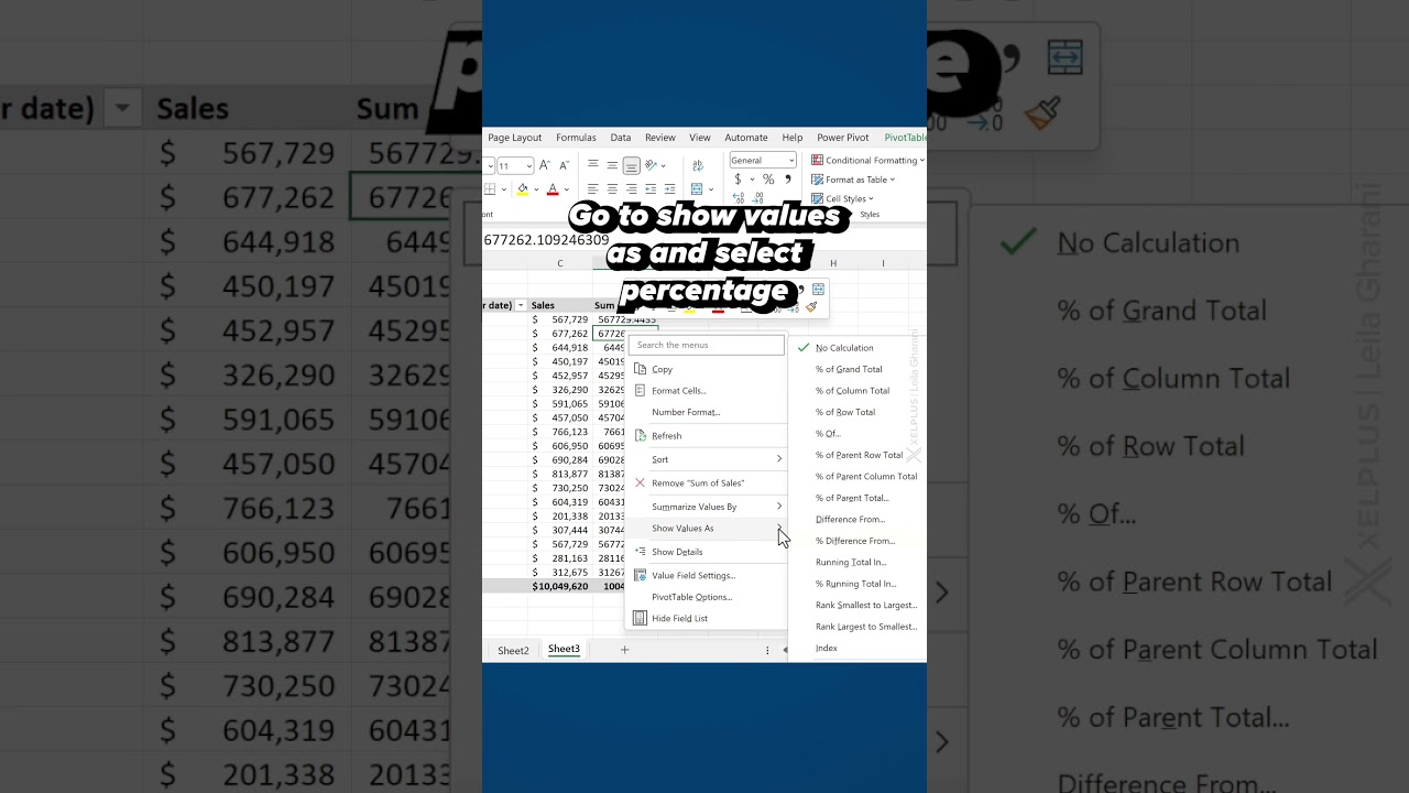 How to Calculate Change / Variance in Pivot Tables