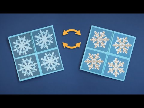 Бесконечная карточка антистресс со снежинками ❄ Подарок на Новый Год своими руками • Endless Card