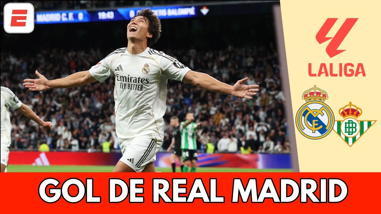 CABEZAZO LETAL DE GONZALO tras CENTRO de RODRYGO para adelantar a REAL MADRID vs BETIS | La Liga