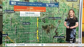 Weekend road closures to impact US 60, I-17, Loop 202