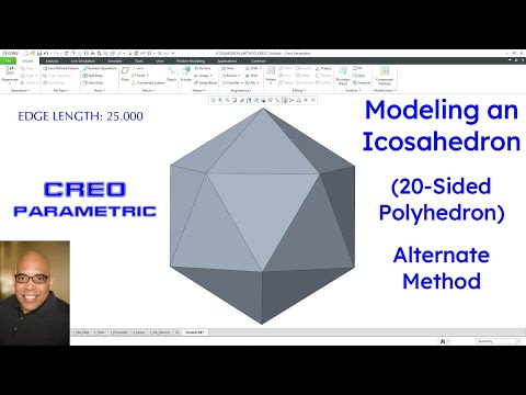 Creo Parametric - How to Model an Icosahedron (20 Sides) - Platonic Solids and Polyhedrons - 2 of 2